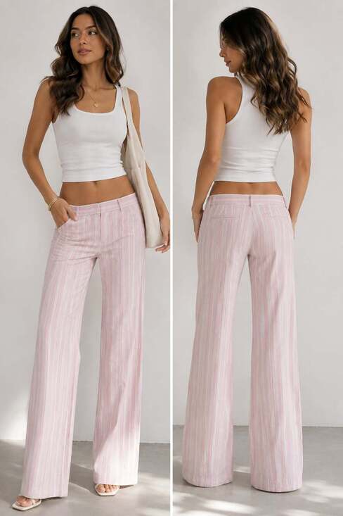 Victoria's Secret Pants - Body by Victoria The Christie Fit Striped Flare Y2K Trousers
